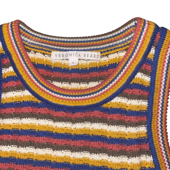 Veronica Beard Womens Tank Size Small Multicolor Jerrel Knit Striped Pure Cotton - Picture 3 of 10